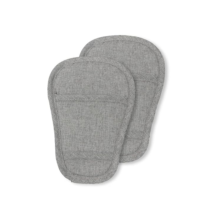 SeedFuture Stroller Car Seat Crotch Cover 2 Pcs of Grey, Universal Soft Cushion for Newborn Infants Kids Child, Baby Car Seat Strap Covers