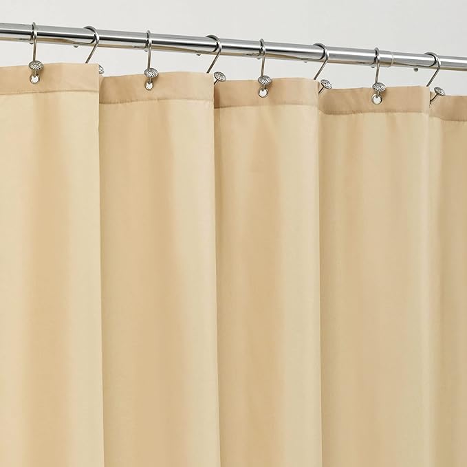 ALYVIA SPRING Stall Fabric Shower Curtain Liner Waterproof - Soft & Lightweight Small Shower Curtain with Magnets for Narrow Stall Size, Machine Washable - 36x72, Khaki