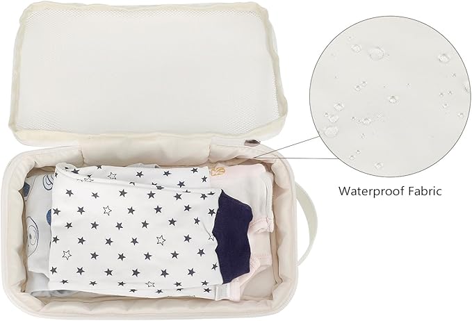 Baby Diaper Bag Organizer Pouches - 2 Pack Waterproof Pod Hanging Diaper Bag Mesh Bag Reusable, Washable or Baby Cloth Diapers (Black&White)