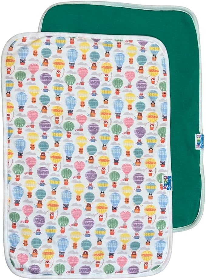 4-Layer Premium Burp Cloths for Heavy Spit-Up & Reflux – 2 Pack | Wide Coverage, Super Absorbent Cotton, No Seep-Through by Happy Spitters Club