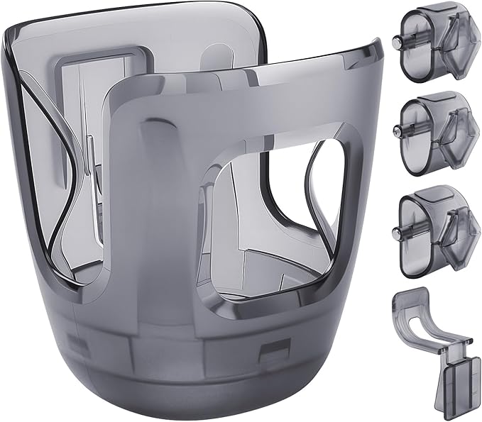 Stroller Cup Holder Fits for UPPAbaby Vista/Vista V2/Vista V3/Cruz/Cruz V2/Cruz V3/Minu/Minu V2/Minu V3/Minu Duo, Holds Different Drink Sizes, One-Hand Quick Install/Remove, Folds with Stroller