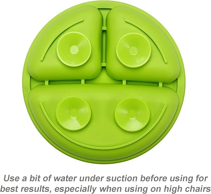 PandaEar 3 Pack Toddler Plates, Silicone Divided Suction Plate for Babies, BPA-Free 100% Food-Grade Silicone Unbreakable Baby Plate (Blue/Green/Yellow)