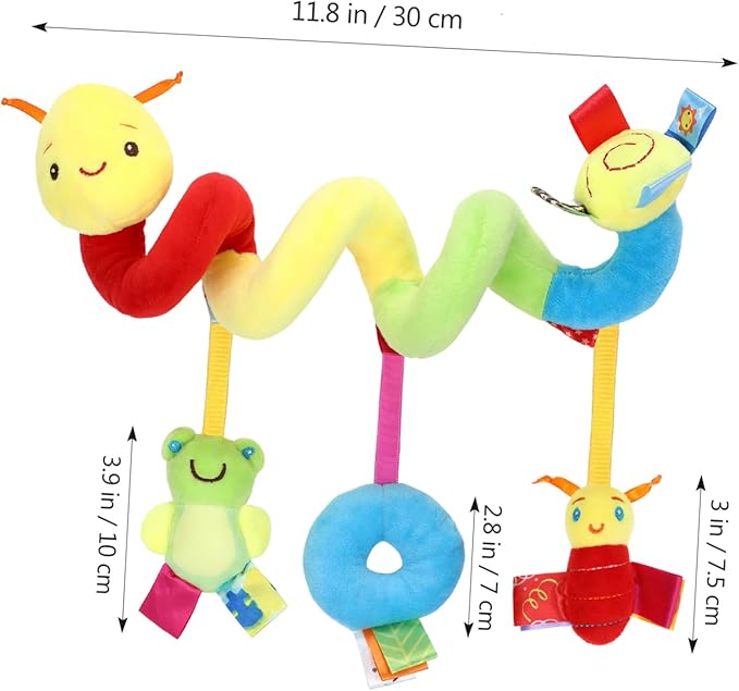 Car Seat Toys, Toys for Car Seat Crib Mobile Bed Around Rattle Bell Cartoon Insect Stroller Hanging Stuffed Wrap Spiral Safety Plush Toys for Crib Bed Stroller Car Seat Bar