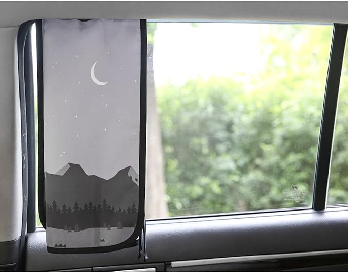 BEBEDECO Magnetic Car Sun Shade Curtain for Side Window – Sun Blocker and UV Protector for Baby, Kids, and Pets – Universal Fit with Built-in Magnets for Steel-Framed Door (Be-Camping Curtain)