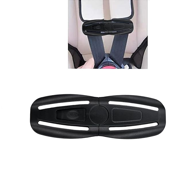 Black Universal Child Seat Chest Harness Clip and Baby Seat Chest Harness Clip Buckle Universal Replacement for Kids Trend Adjustable Guard