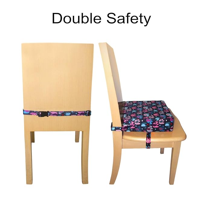Toddler Booster Seat for Dining Table,Chair Increasing Cushion for Baby Kids,Portable Dismountable Adjustable Highchair Booster,Washable Thick Chair Seat Pad Mat Strap