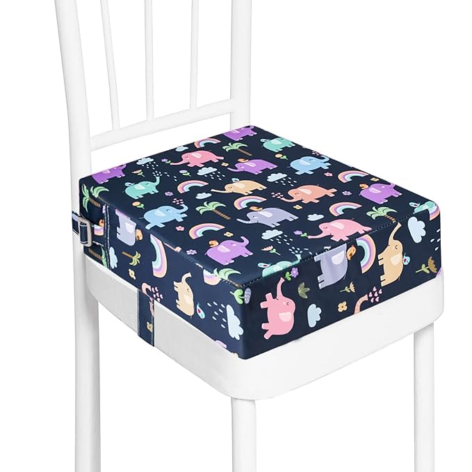 Toddler Booster Seat for Dining Table, Washable Thick Strong Support Portable Booster Chair for Toddlers Eating, Easy Cleaning Booster Seat Cushion Detachable with Adjustable Straps