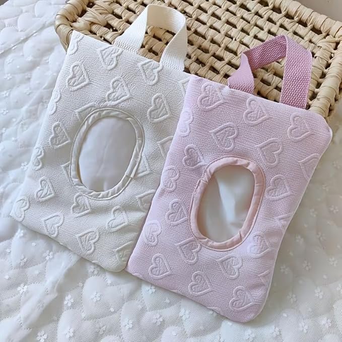 Quilted Baby Wipe Holder Quilted Wipe Pouch Portable Hanging Floral Wet Wipes Bag for Car, Stroller