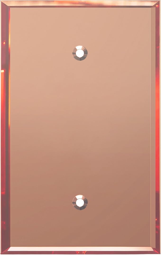 LIDER Reflective Acrylic Blank Device Wall Plate, Mirrored Cover Plate, Plexiglass Wall Plate, Acrylic Glass, Oversized 1-Gang 5.25" x 3.44", LWP-01O-AGD, Rose Gold