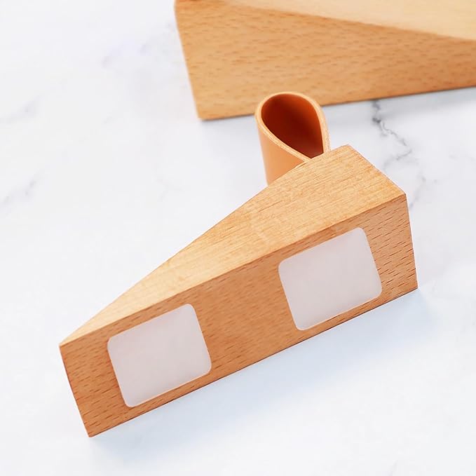 Wood Door Stopper, Solid Wood Non-Slip Door Wedges, Sturdy and Durable Door Stop Wedge, Door Stopper Fit for Door Bottom Seam (0.2" - 1.3") 2 Pack