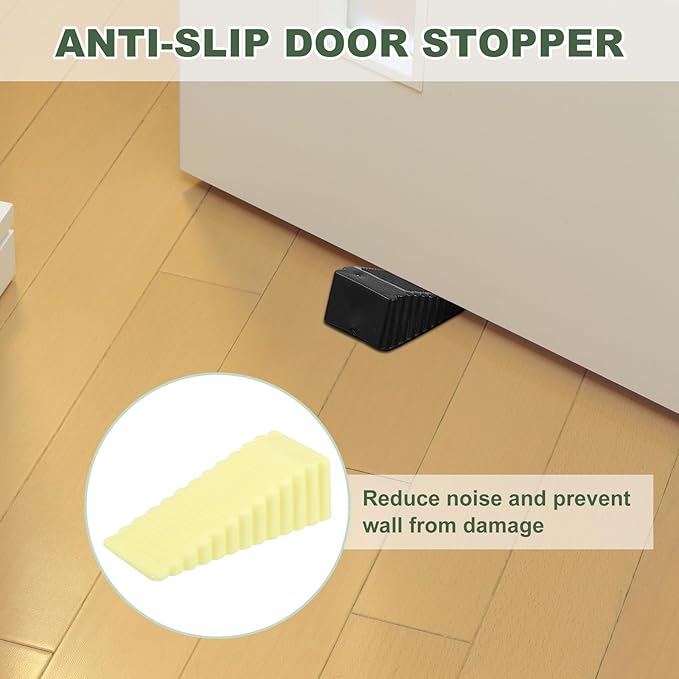 uxcell 6 Pcs Door Stoppers for Bottom of Door, 28mm/1.10 Inch Door Stops, Rubber Door Stopper Wedge Anti Slip, Window Stopper Door Stackable, Yellow