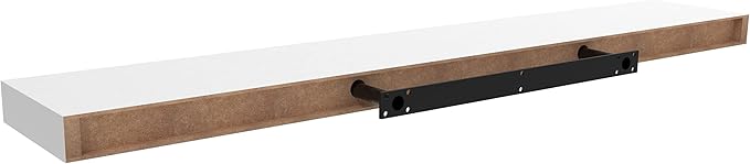 Ballucci Floating Shelf, 36" Wood Wall Shelf with Invisible Brackets for Bathroom, Living Room, Bedroom, Kitchen, Nursery, 6" Deep, White