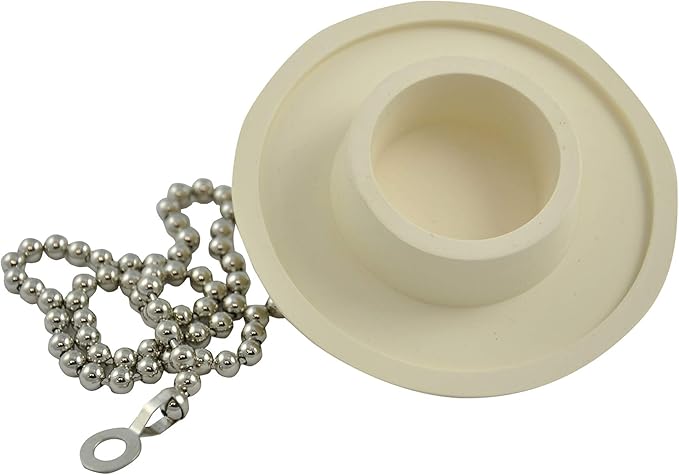 Danco 80783 Fit-All Rubber Stopper, Tub Drain, White