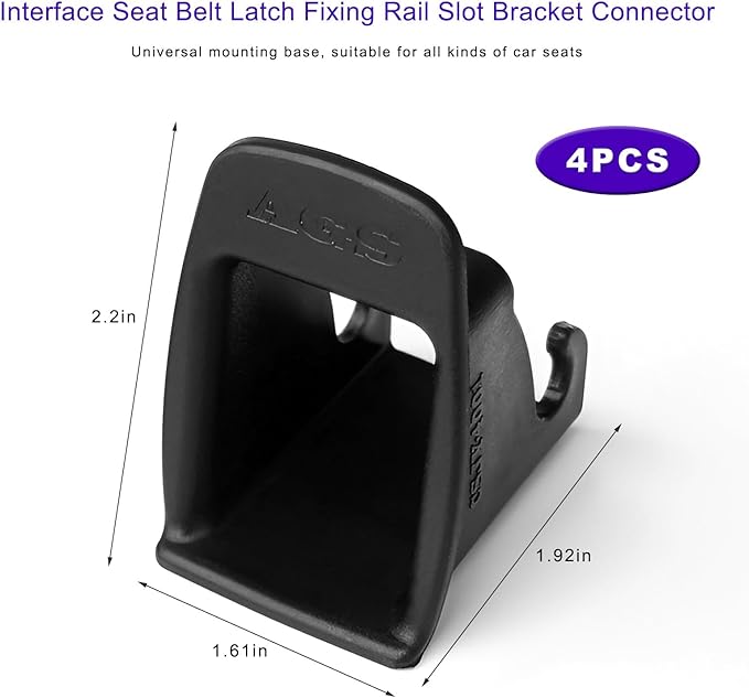 4 PCS ISOFIX Interface Belt Latch Guide, Car Child Seat Belt Bracket Connector Locater Guides, Universal ISOFIX Interface Buckle Fixed Guide Groove for Baby Safety Chair
