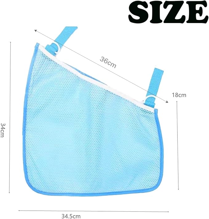 Alovexiong 2 Pack Universal Stroller Organizer Bag, Side Sling Cargo Stroller Net, Non-Slip and Adjustable Straps Storage Mesh Bag for Baby Accessories, Mesh Cargo Net for Stroller Storage -Blue