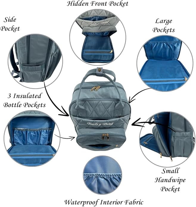 SLyTesha Oversized Mommy Diaper Bag - Travel & Hospital Bag for Baby