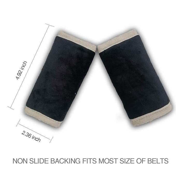 Car Seat Strap Pads Covers for Baby Kids, Seat Belt Covers Cushion for boy Girl, Protect Neck and Shoulder rubbing, Anti-Slip Design, Universal for Stroller/Carrier/Pushchair Black