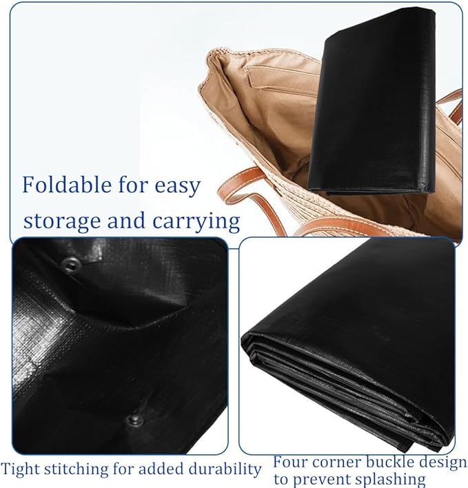 59x59 Inches Splat Mat for Under High Chair Wipeable Splash Mat for Floor Protector Corner Snap Design Versatile