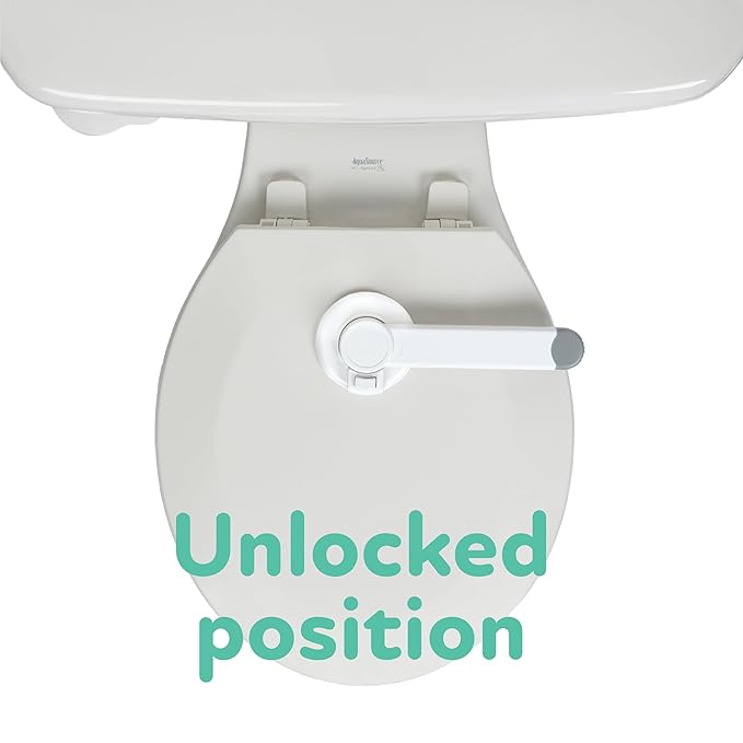 Nuby Child Safety Toilet Locks - 2 Pack - Toilet Lid Lock for Baby Proofing - Easy One-Hand Operation - Simple Installation - Fits Most Seats
