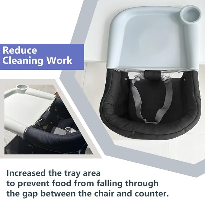 Silicone Baby Dining Tray Compatible with Inglesina Fast Table Chair & Other Hook-On High Chairs,Portable Clip-On Fast Table Chair Baby Tray, Dishwasher Safe & BPA Free (Blue)
