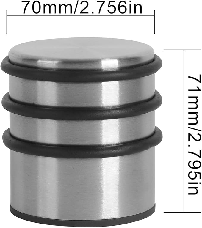KINJOEK 3 PCS Heavy Weight Door Stopper, No DrillStainless Steel Door Stop with Protective Rubber Bands Door Wedge for Office, Home, Garage, Laundry Door