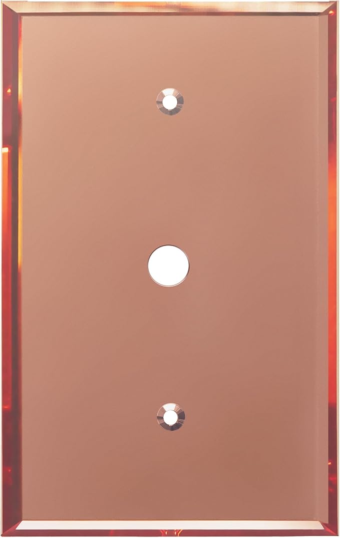 LIDER Reflective Acrylic 0.406" Diameter Hole Phone Cable Wall Plate, Mirrored Cable Plate, Acrylic Glass, Oversized 1-Gang 5.25" x 3.44", LWP-41O-ARG, Rose Gold