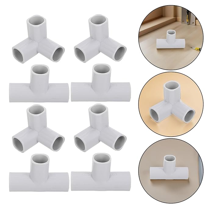 ERINGOGO 8pcs Baby Playpen Connectors T Shaped Joints Baby and Pet Gate Replacement Parts for Play Yard Safety and Easy Assembly