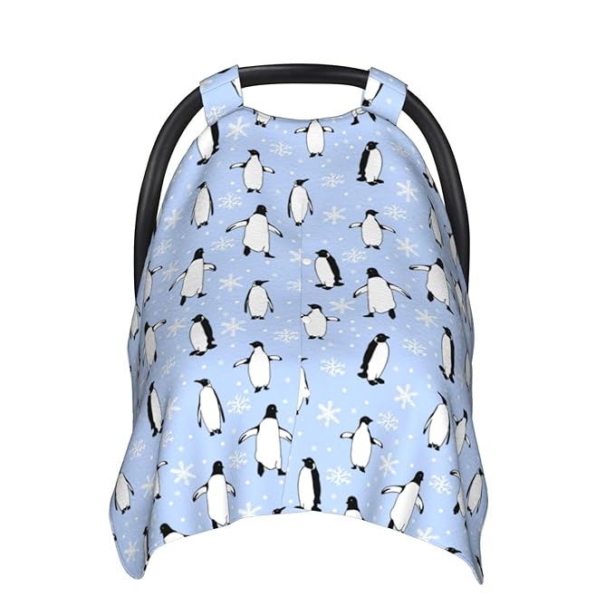 Penguin Baby Car Seat Canopy Cover Multi Use Nursing Cover for Mom Nursing Covers Newborn Penguin Shower Gift