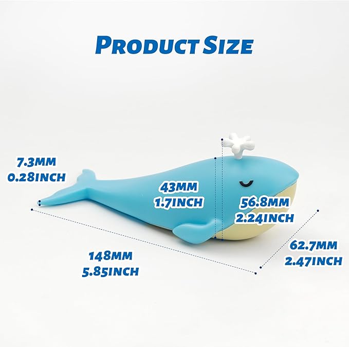 Cute Door Stopper, Cartoon Whale Animal Door Stop, 1 Pack Decorative Door Wedge for Home and Office Floor(Patented)