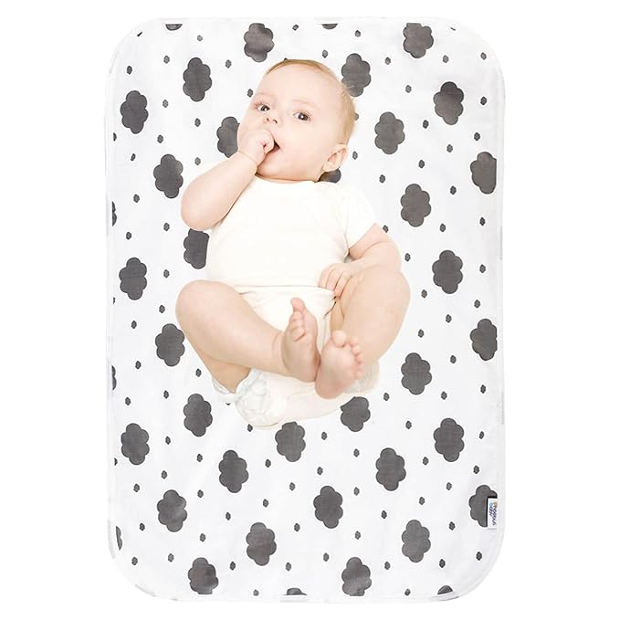Baby Diaper Changing Pad, 21 5/8" x 31.5" Waterproof Changing Pad Liners - Reusable Soft and Absorbent Portable Changing Mat(Cloud1PCS)