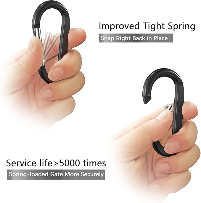 sprookber 3" Carabiner Clip Keychain, D Ring Caribeaner Clip, Key Clip Caribeener, Spring Snap Hook for Bag/Buckle, Set of 10
