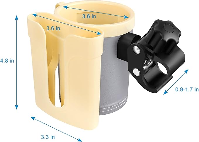 Accmor Stroller Cup Holder with Phone Keys Holder, 3-in-1 Universal Cup Holder, Drinks Bottle Holder for Stroller, Bike, Wheelchair, Walker, Scooter