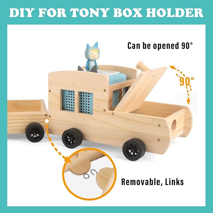 RZYLKA for Tonies Box Organizer Storage Shelf, Magnetic Floating Shelves for Toniebox 1/2 Player Tonies Figures Characters for Children, Display Collection 20~30 Characters - Train