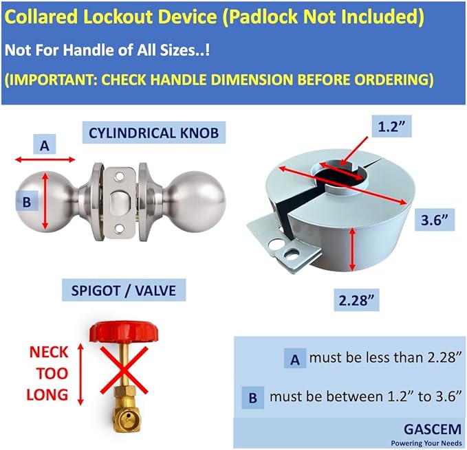 Door Knob Lockout Device (Matt Silver, Padlock Not Included). Door Handle Lock - Prevents Doorknobs from Turning and Access to Keyhole. Childproof Door Knob Cover.