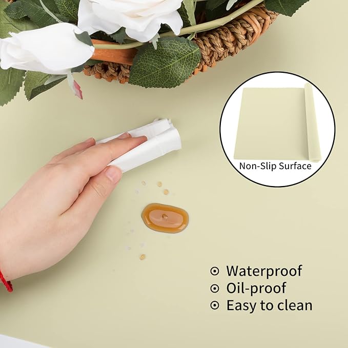 Extra Large Silicone Mat for Kitchen Counter Resin Workbench Mat Heat Resistant Mat Coffee Bar Mat, Beige Thick 2mm 39.4" x 23.6" Silicone Table Matt