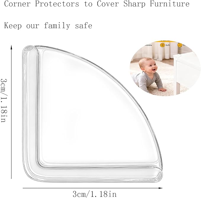8pcs,Table Corner Protector, Corner Protector to Cover Sharp Furniture, Clear Furniture Corner Guards & Edge Safe Anti-Collision Bumpers, Suitable for Table Corner Cabinet Corner Window Corner