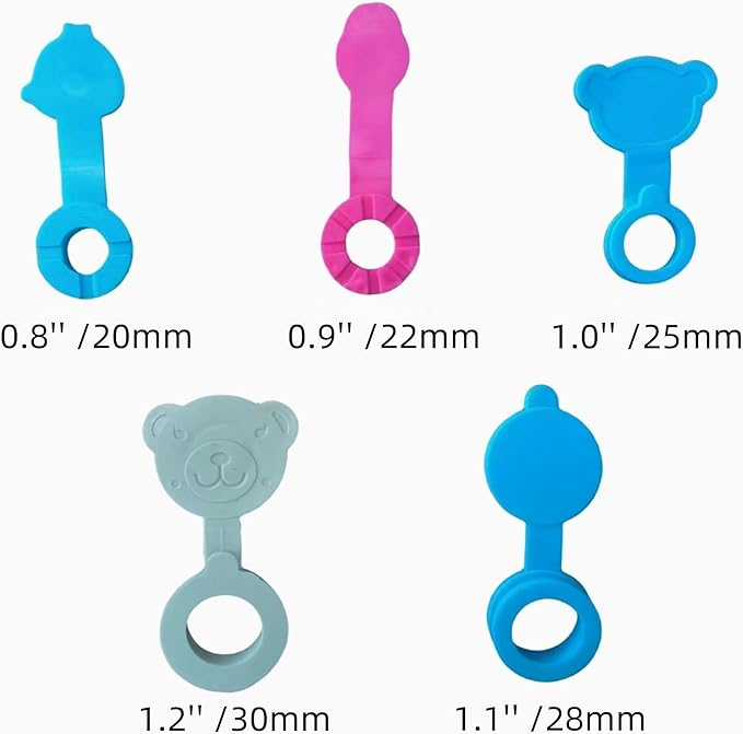 COLDDD Bathtub Stoppers, Silicone Bathtub Stopper, Fits Most Baby Bathtubs, 5 Sizes of Baby Bath tub Plugs (1.1'' I.D.)