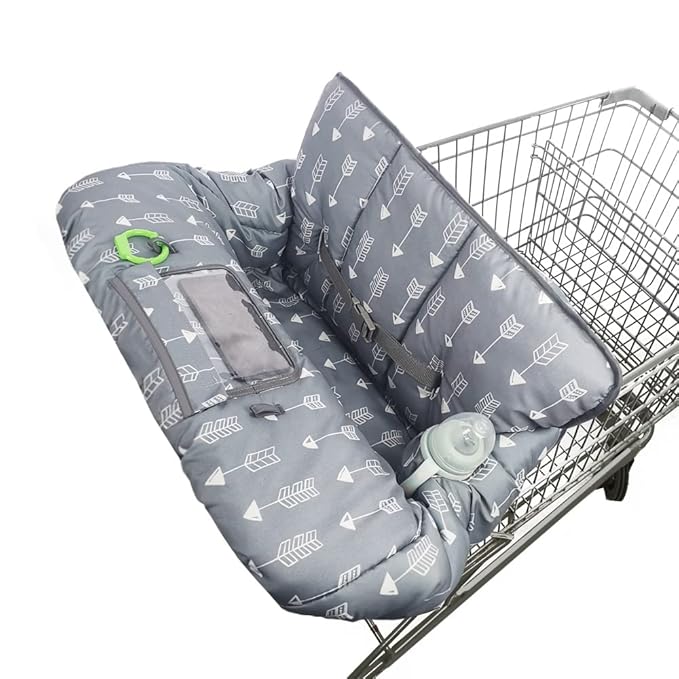 RHYDEER Shopping cart Cover for Baby high Chair Cover, roll in and go, Universal fit, Grey Arrow
