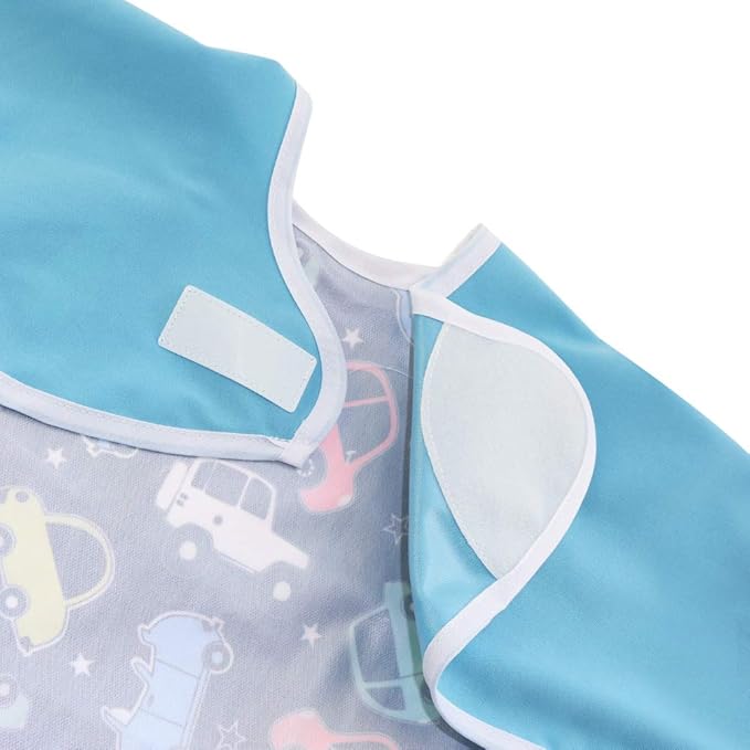 Hi Sprout Infant Toddler Baby Waterproof Sleeved Bib, Bib with Sleeves&Pocket, 6-24 Months