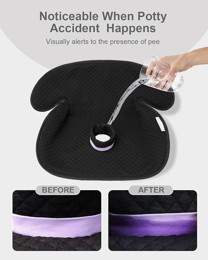 TinlyFinly 2 Pack Baby Potty Training Car Seat Protector, Waterproof Car Seat Liner for Potty Training Toilet, Baby Infant Toddler Piddle Pad Fits for Carseat, Stroller, Highchair - 2 Pack, Black