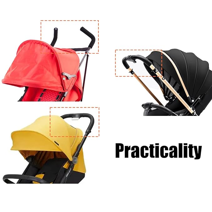 2 Pack Stroller Handle Cover (11.02 * 5.51 inches), Replacement Baby Stroller Handle Pads, Handle Sleeve Cover for Baby Stroller Pushchair, Pushchair Armrest Dust Proof Handle Sleeve