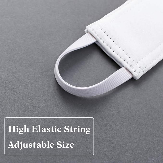 PONY DANCE Baby Door Latch Cover Closer - Nursery Door Silencer with Strong Elastic Straps, Thick Solid Cushion for Noise Reduction, Prevents Slamming, 3 Pieces, 4W x 2L Inches, Pure White
