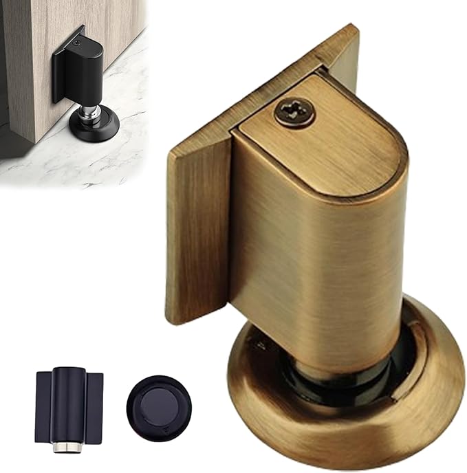 Door Wedge Stopper - 2026 New Magnetic Door Stopper,for Bottom of Door Drill-Free Invisible Indoor Doorstopper, Front Door Stopper Stent, Keeps Door Open Long-Term (Yellow 1PC)
