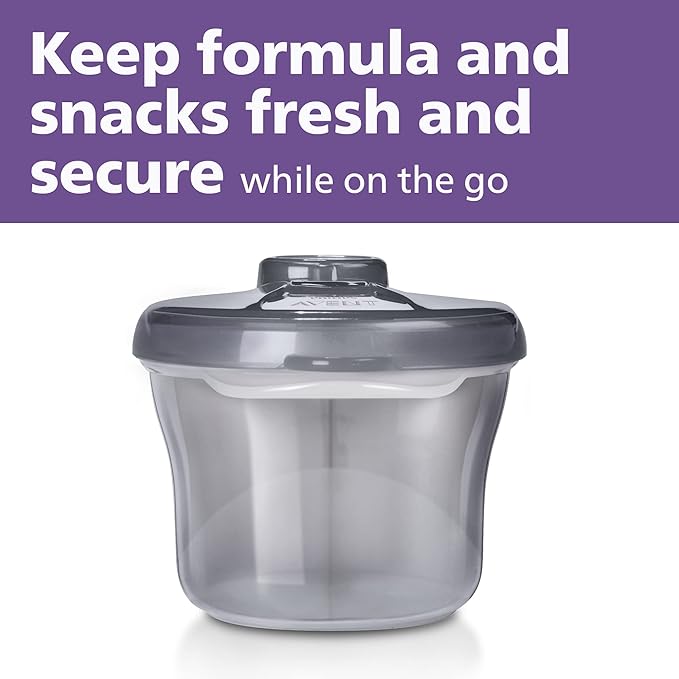 Philips AVENT Powder Formula Dispenser and Snack Cup for Unisex Baby,Grey,SCF135/18,(Pack of 2)