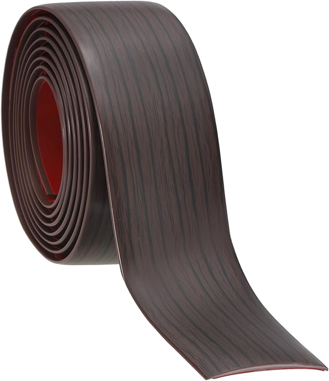 PATIKIL Self Adhesive Floor Transition Strip 20 ft x 1.6" Vinyl Flat Divider Flooring for Joining Floor Gaps Carpet Transition Floor Tiles, Black Walnut