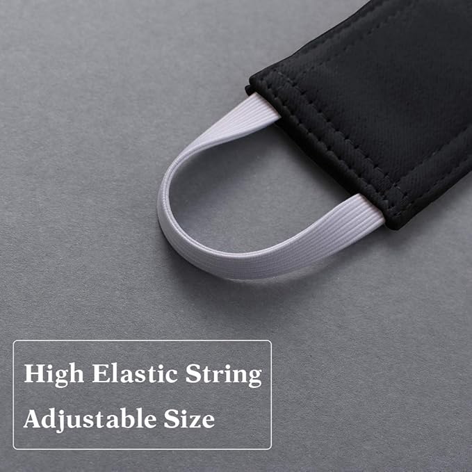 PONY DANCE Baby Door Latch Cover Closer - Nursery Door Silencer with Strong Elastic Straps, Thick Solid Cushion for Noise Reduction, Prevents Slamming, 3 Pieces, 4W x 2L Inches, Black