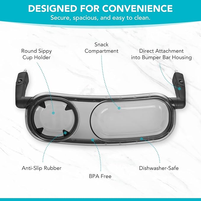 Snack Tray Compatible With Uppababy VISTA, VISTA V2, VISTA V3, CRUZ, CRUZ V2, RumbleSeat, and RumbleSeat V2