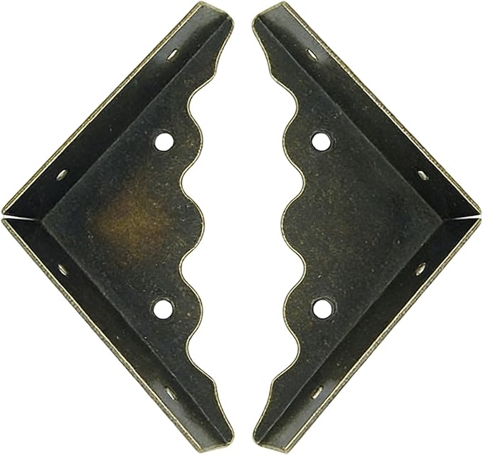 40 Pcs Metal Furniture Corner Protector,Antique Decorative Corner for Jewelry Box,for Storage Box Jewelry Case Cabinet Wooden Chest Etc. (Antique Bronze)