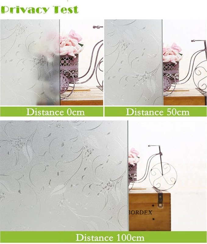 Niviy Static Cling Non-Adhesive Window Film Frosted Glass Film Bathroom Door Glass Decoration Window Film Privacy Covering (17.7"x 47.2")