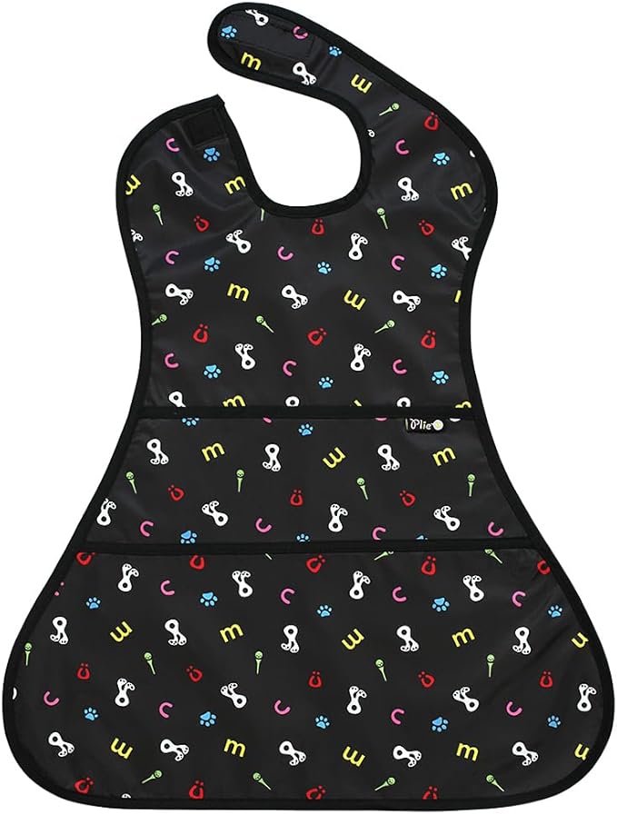 Plie Full Coverage Waterproof Feeding Bib for Toddlers – Extra Long Apron Bib for Mealtime, Self-Feeding, High Chairn
